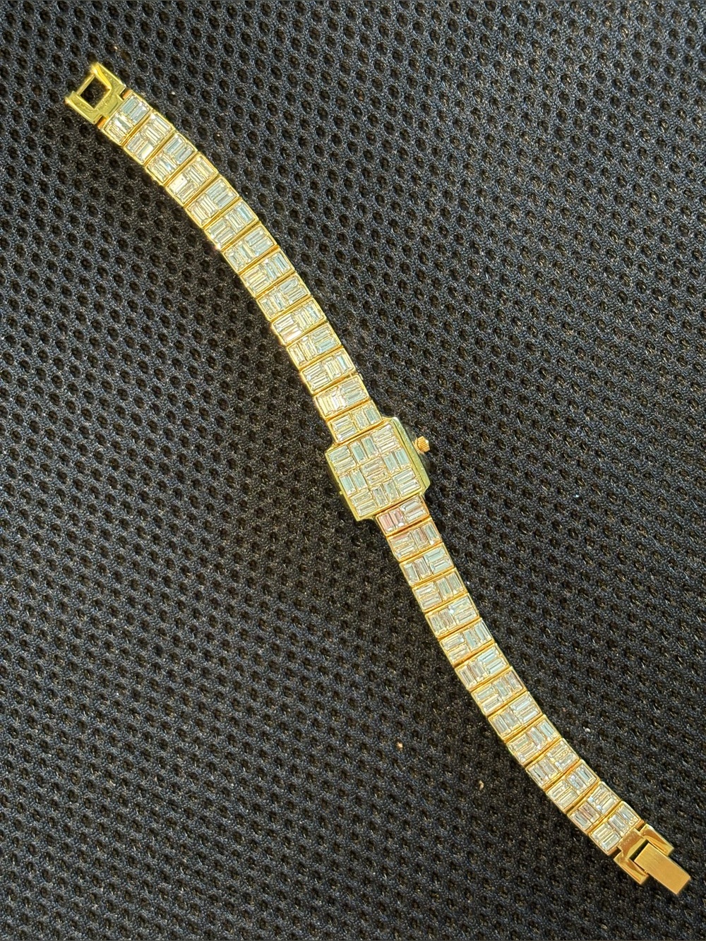 Xanadu Gold Tone Crystal Tennis Bracelet Watch